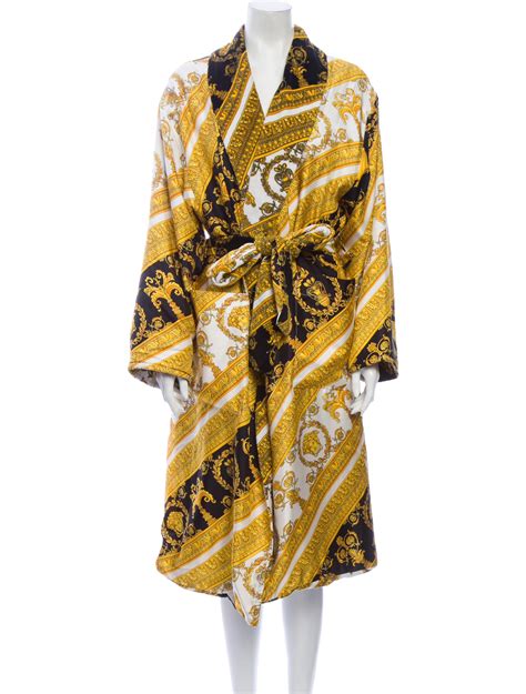 silk versace pajamas|pink and gold Versace robe.